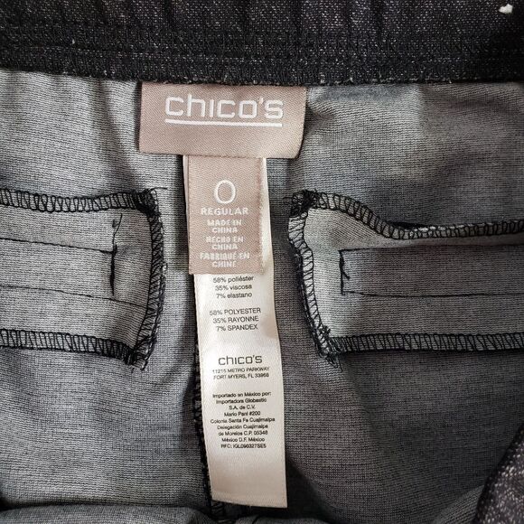 Chico's Womens Pants Sz 0 Small 4 Dark Gray Pull On Stretch Front Seams Mid Rise - Picture 7 of 14